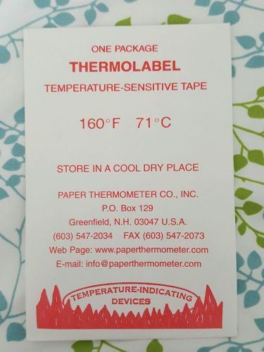 Thermolabel Dishwasher Temperature Labels 160° F 71° C