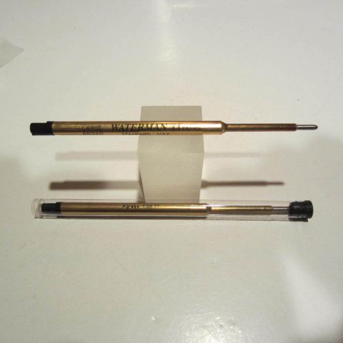 2 BLACK BROAD BALLPOINT Waterman Brand Ballpoint Refills- NEW OLD STOCK-FRANCE