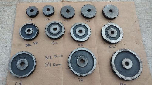 SET OF 12 ORIGINAL CHANGE/THREADING GEARS FOR SOUTH BEND METAL LATHE