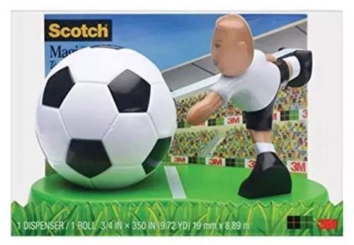 NIB Scotch Magic Tape Dispenser Soccer Player Futbol C35 3M Soccer Sports