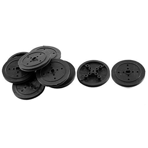 uxcell Plastic 36mm Diameter 3mm Thickness Rubber Band Pulley 10Pcs Black