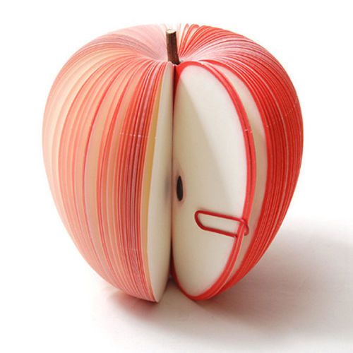 3x 3D Fruit Apple Shaped Memo Note Pad Stationery Teacher Back School Gift US