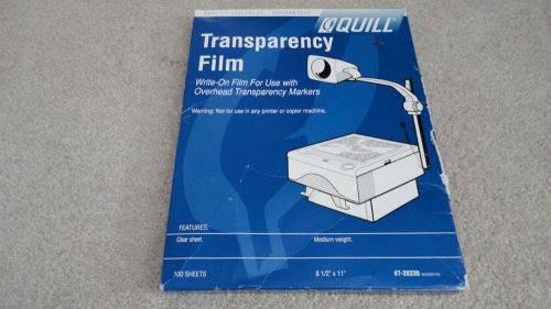 QUILL 7-20330: TRANSPARENCY FILM FOR LASER PRINTER LETTER SIZE 100 Sheets