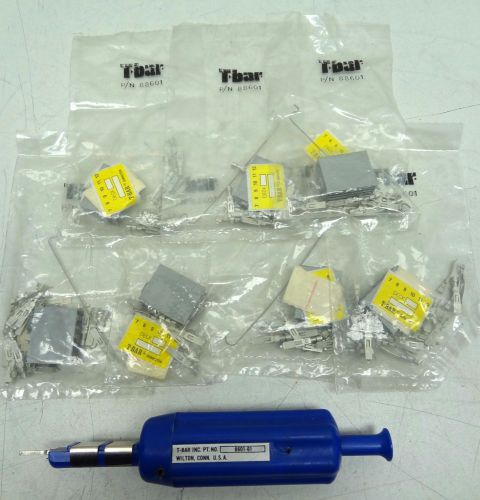 LOT OF 7 NEW T-BAR 88601 CONNECTOR BODY &amp; CRIMP CONTACTS &amp; T-BAR 8601-61 TOOL