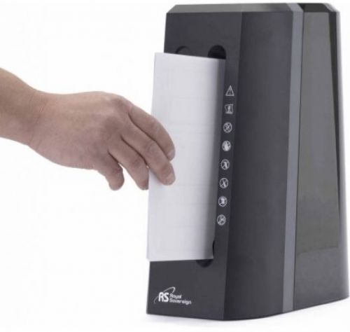 Royal 6-sheet desktop portable cross cut shredder with easy empty trap door for sale