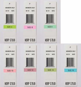 label : 1300 pcs custom printed PRICE TAG LABELS- 13 SIZE ( 2 ink color)