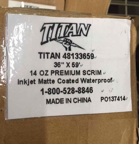 Titan 14oz 36&#034;x59&#039; &amp; 24&#034;x59&#039; Premium Vinyl Scrim Inkjet Matte Coated Waterproof