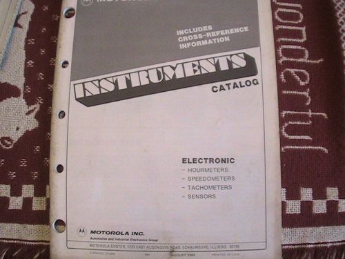 Motorola Instruments Catalog Electronic Hourmeters, Speedometers, Tachometers