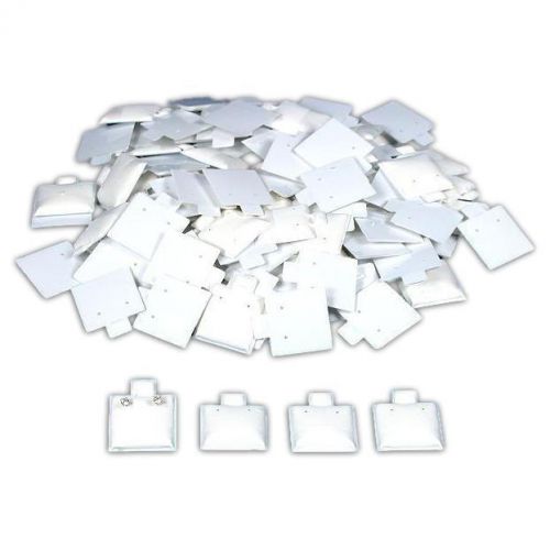 100 White Puff Pad Earring Cards Jewelry Display 1 X 1