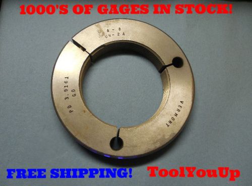 4&#034; 8 UN 2A THREAD RING GAGE 4.00 GO ONLY P.D. = 3.9161 INSPECTION TOOLING TOOL