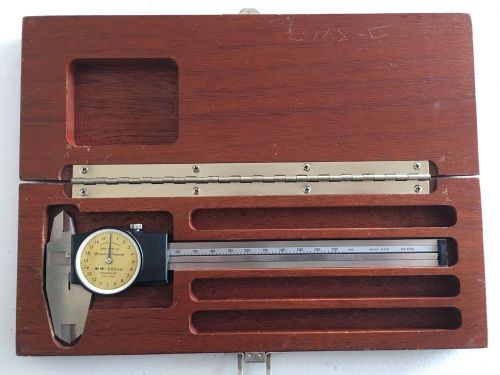 Brown &amp; Sharpe 599-579-12 Dial Caliper w/ Wooden Case Shockproof SWISS made