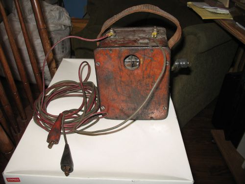 Antique, Hand-Made Circuit Tester, Ringer, in Wooden Box with 12&#039; Leads