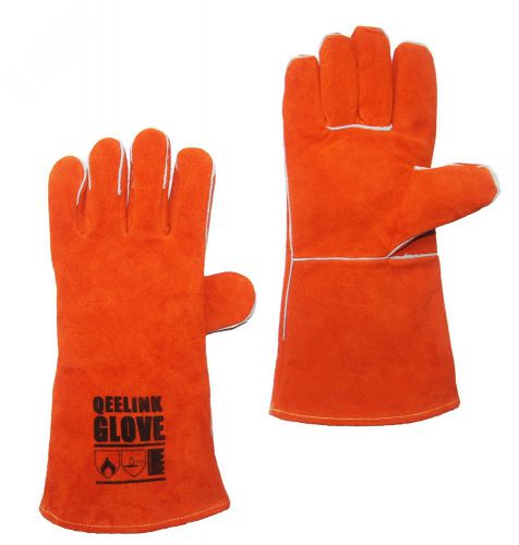QeeLink Premium Leather Welding Gloves - Cotton Lined And Kevlar Stitching - ...