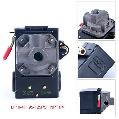 OpenBox Lefoo Quality Air Compressor Pressure Switch Control 95-125 PSI 4 Port