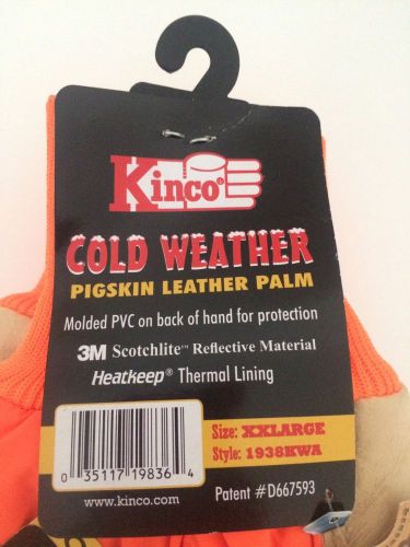 Kinco coldweather pigskin leather multipurpose gloves 1938kwa xxlarge new w/tags for sale