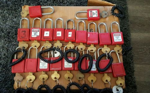 20  Master Lock Safety Lockout Padlocks Red  HUGE LOT