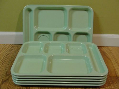 Lot Of 6 Dallas Ware 6 Compartment Cafeteria Lunch TV Food Tray Mint Green  P-71