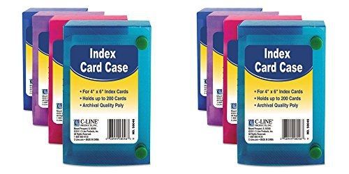 C-Line Index Card Case, Holds 200 4&#034; x 6&#034; Cards, Polypropylene, Assorted, 2