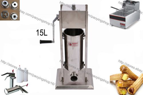 15L Manual Spanish Doughnut Churros Maker w/ 12L Electric Fryer &amp; 700ml Filler