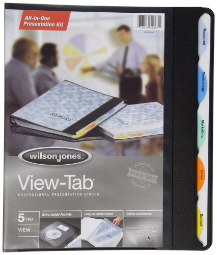 Wilson Jones View-Tab Round Ring Presentation Binder 0.625 Inch Capacity 5 Ta...
