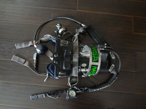 Msa mmr 4500psi scba air pack harness w/mask mount regulator for sale