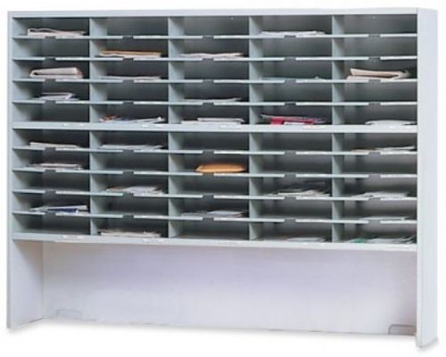 Mayline Mailflow-To-Go Systems 2-Tier Elevated Sorter With 50 Pockets, Pebble