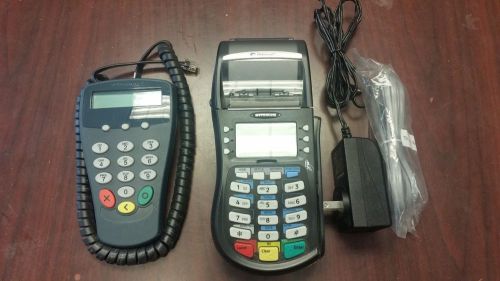 Hypercom Optimum T4210 Credit Card Machine w/ Pin Pad P1300 Terminal AC Adapter