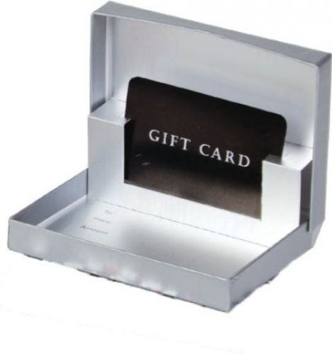 Silver Pop-up Gift Card Box, 50 Boxes, 4-5/8 x3-3/8 x5/8