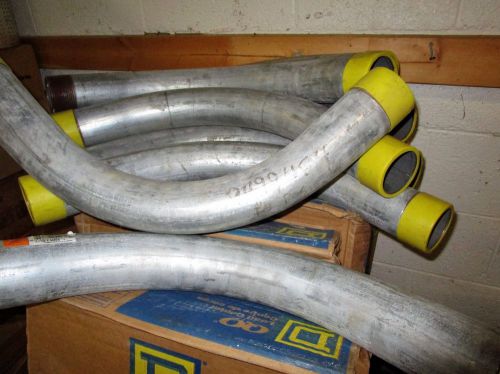 Galvanized conduit , 2 1/2 &#034; x 90 deg, 9ct, new, yellow end covers for sale