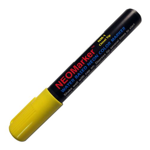 1- Yellow 1/4&#034; Chisel Tip Waterproof Sign/Art Marker Pen Semi-Permanent