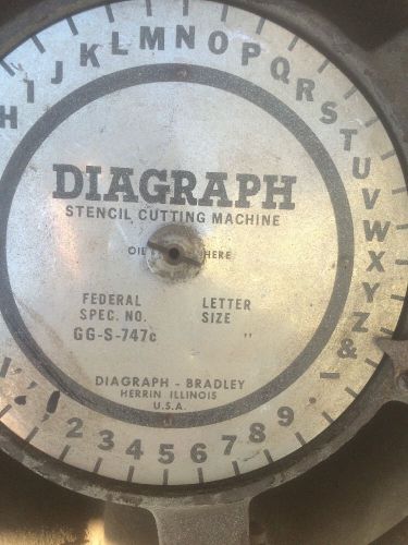 Diagraph Corporation Rotary Stencil Press Cutting Machine GG-S-747C 5 Lines