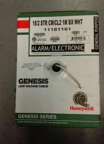 1000 Feet ethernet or alarm cable, Honeywell Genesis 18/2 STR CM/CL2 1M BX WHT