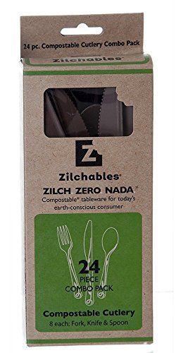 Zilchables 24-Count Compostable Brown Cutlery Combo Pack