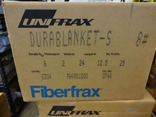 Unifrax fiberfrax durablanket-s insulation 8# 12.5&#039; x 24&#034; x 2&#034; - 25 sq ft - new for sale