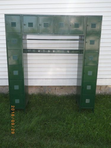 16 door metal lockers gym school work break room pool vintage w/ hanging space for sale