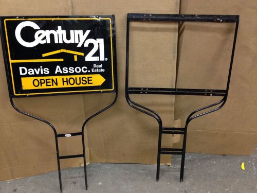 18&#034;x24&#034; sign panel black metal round rod frame yard, real estate sign holder for sale