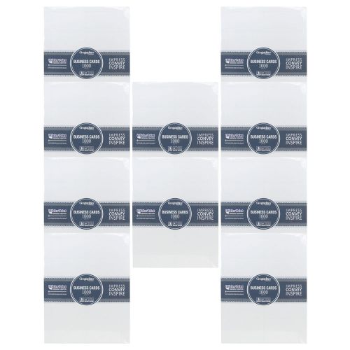 Geographics 46102 1000ct Matte White Professional Business Cards - 10 Pack
