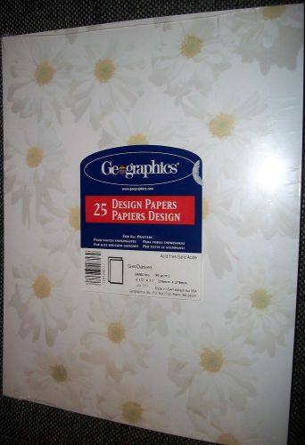 GEOGRAPHICS LETTERHEAD PAPER 25 SHEETS GEO DAISIES ACID FREE PAPER 24/60 lb -NEW
