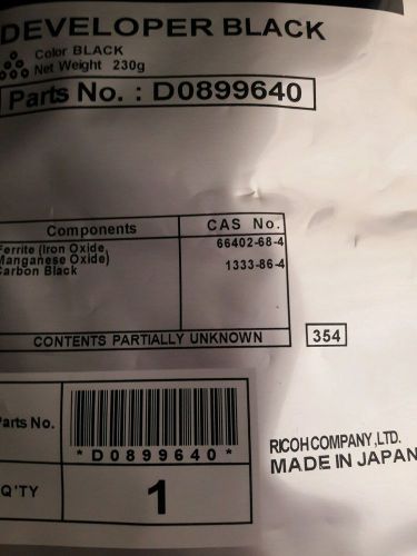 Black Developer Ricoh Aficio MPC3001 MPC3501 MPC4501 MPC5501 D089-9640, D0899640