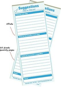 MCB Combo Pack of 50 Suggestion Cards ~ 3.5&#034; X 8.25&#034; ~ 2 X 25 Sheets Entry Forms
