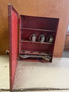 1967 C.S.B. UPRIGHT SPRAY FIRE SPRINKLER HEADS LOT OF 3 CASE &amp; WRENCH