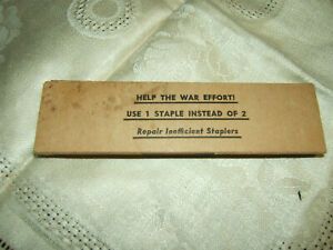 VINT 1940s WWII 1000 MARKWELL RF MASTER STAPLES-BOX SAYS &#039;HELP THE WAR EFFORT!&#039;