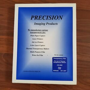 Precision Transparency Film 10-204 Clear 4Mil. 8.5 x10.5&#034; Sheets Opened Box