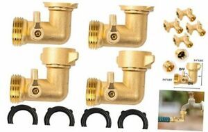 90 Degree Garden Hose Adapter with Shut Off Valves, 3/&#034; Solid Brass Garden 4