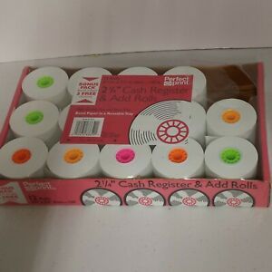 2 1/4&#034; Cash Register &amp; Add Rolls 130 ft. Perfect Print High Quality Case. Lot 14