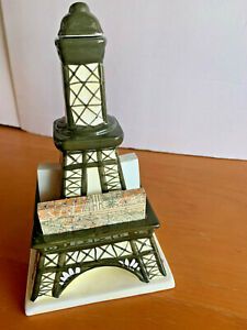 Ceramic Eiffel Tower Desktop Organizer Sticknotes, Pencils, Note Pad &amp; Eraser