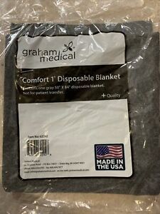 NEW Graham Medical Disposable Blanket 50” X 84” Polyester Gray