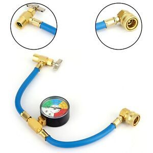 Auto Car Air Conditioning AC R134A Refrigerant Recharge Measuring Hose w/Gauge