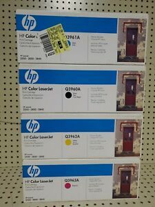 New Genuine Complete Set of HP Q3960A Q3961A Q3962A Q3963A Laserjet Toners