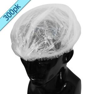 300 Shower Caps - Clear Waterproof - Double Elastic - Comfortable - In Bags